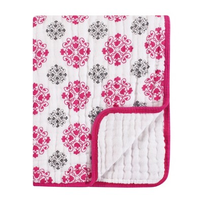 Yoga Sprout Baby Girl Cotton Muslin Tranquility Quilt Blanket, Medallion, One Size