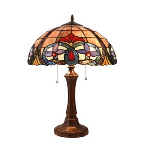 Chloe Lighting Jude Tiffany-style Dark Bronze 2 Light Victorian Table Lamp 16" Shade - 1 of 3