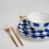 Ozarke Royal Blue Check Plate Set - Blue & White - 2 of 4