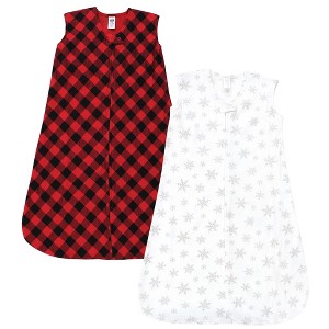 Hudson Baby Infant Girl Thermal Sleeveless Sleeping Bag 2pk, Snowflake - 1 of 4