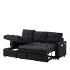 TiramisuBest 78.75" Black Reclining L-Shaped Sofa with Pull-Out Bed, USB & Type-C Ports, Reclining Storage & Side Organizer Pocket for Living Room - 2 of 4