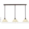 Toltec Lighting Any 3 - Light Chandelier in  Dark Granite with 10" Amber Marble  Shade - 2 of 2
