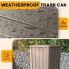 CAVINAS Weatherproof Trash Can, Outdoor Waterproof & UV Resistant Bin with Trash Bag Lock Design, Wood-Like Finish - 4 of 4