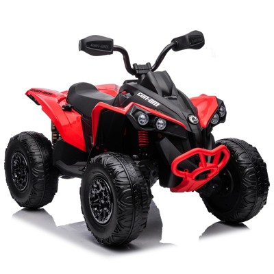 12V Kids ATV, Ride on Toy Car Bombardier Licensed BRP Can-am 4 Wheeler Quad Electric Vehicle, w/LED Lights
