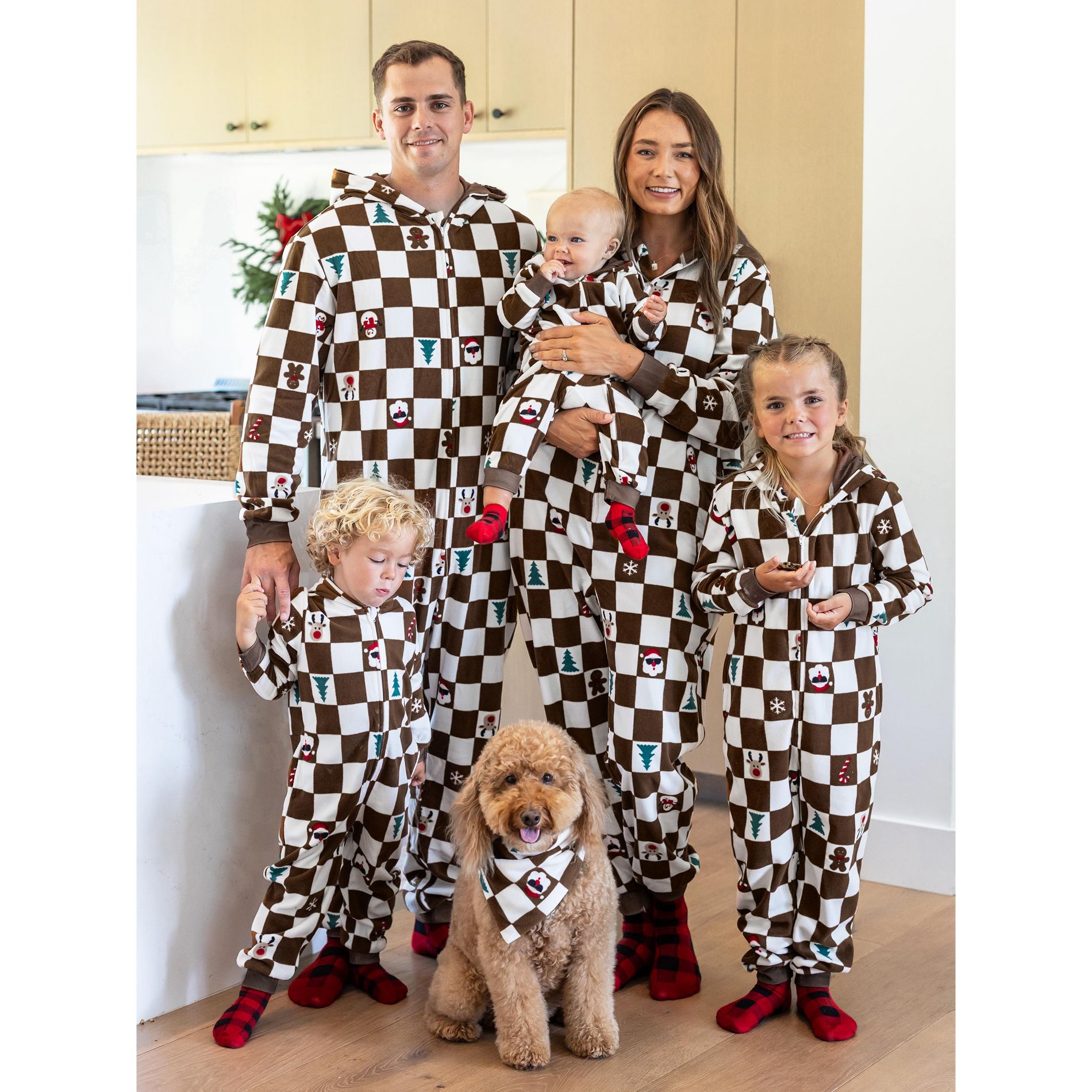 Christmas Matching Family Fleece Hoodie Pajamas Set Gingerbread Christmas-baby bodysuit