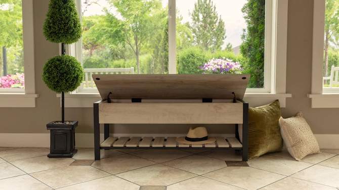 48" Open Top Storage Bench with Shoe Shelf - Saracina Home, 2 of 12, play video