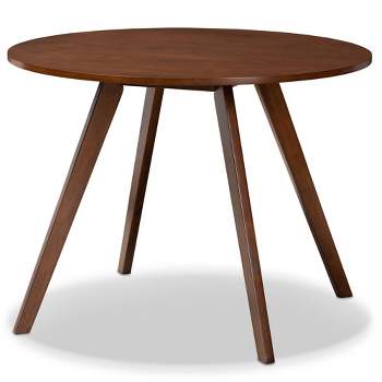 Alana Round Wood Dining Table Walnut - Baxton Studio