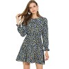 INSPIRE CHIC Women's Floral Ruffle Long Sleeves Round Neck Belt Autumn Dress - 2 of 4