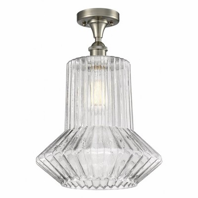 Springwater - 1 Light Semi-Flush Mount In Industrial Style-17 Inches Tall and 12 Inches Wide