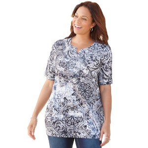 Catherines Women's Plus Size Ethereal Tee - 1 of 4