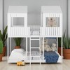 Full Over Full House Bunk Bed with Roof, Window, Guardrail, Ladder, No Box Spring Needed, Wood Frame for Kids or Teens - 2 of 4