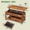 39" Lift Top Coffee Table with Hidden Compartment, Storage Drawers and Storage Shelf - 4 of 4