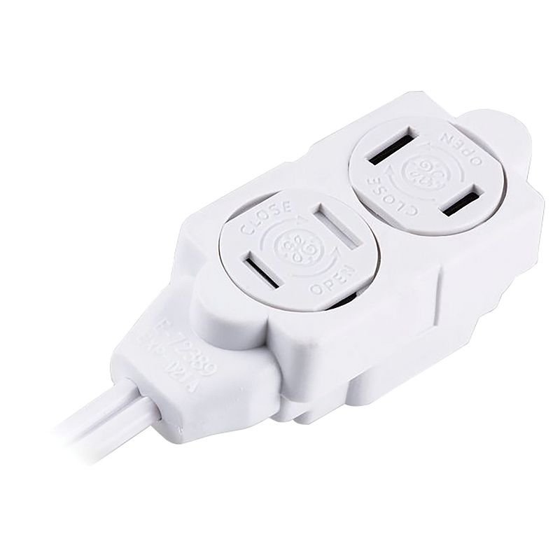 GE® 3-Outlet Polarized Indoor Extension Cord with Twist-to-Close Outlet Covers, 6 Ft., White, 51937, 5 of 11