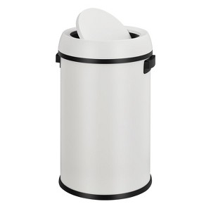 17 Gal Commercial Grade Stainless Steel Trash Can, Smudge Resistant Open Top Round Bin for Restaurant Home Office, Heavy Duty Easy Clean Black Finish - 1 of 4