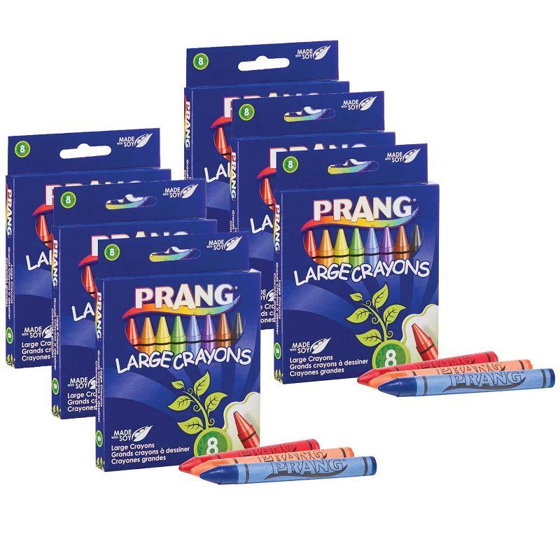 Prang® Soybean Crayons, Large, 8 Colors Per Pack, 6 Packs, 1 of 3