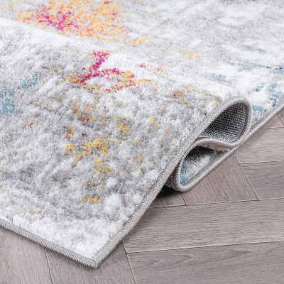Modern Abstract Multi-Color Synthetic 5' x 7' Area Rug