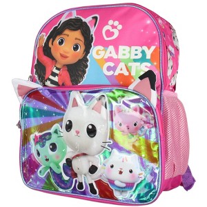 Gabby's Dollhouse Backpack Cat Friends Raised Character 14" Backpack For Kids - 1 of 4