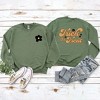 Simply Sage Market Women's Graphic Sweatshirt Trick Or Treat Flowers Front and Back - 3 of 4