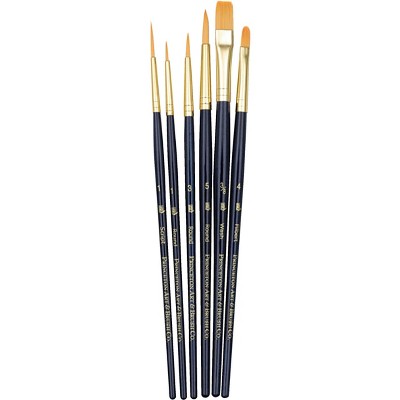 Princeton 9132 Economy Assorted Trim Paint Brush Set, Assorted Size, Blue, set of 6