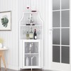 Whizmax Corner Wine Bar Cabinet with Detachable Wine Rack, Bar Cabinet with Glass Holder, Small Sideboard and Buffet Cabinet with Mesh Door - 3 of 4