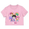 KPop Demon Hunters Chibi Saja Boys Character Heart Girl’s Hot Cradle Pink Crew Neck Short Sleeve T-shirt - 2 of 3