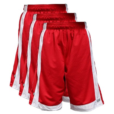 3 Pack Pro Club Men's Heavyweight Mesh Basketball Shorts - Red/White ...