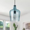 Dewdrop Coastal Beach Style Single Pendant Light Visible Filament Bulb Look Blue Ripple Glass Shade ETL For Bar Counter - 2 of 4