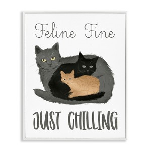 Stupell Industries Feline Fine Just Chilling Framed Giclee Art - 1 of 4