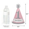 Big Dot of Happiness Pink Onederland - Cone Winter Wonderland Happy Birthday Party Hats for Kids and Adults - Set of 8 (Standard Size) - 3 of 4