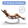 3-Piece Outdoor Rocking Chair Set - Patio Lawn Rockers with Coffee Table & Headrests, All-Weather Black Wicker Furniture - 4 of 4