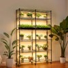 VEVOR Plant Shelf with Grow Light, 6-Tier Double-Row Plant Stand, 71in Plants Display Rack with Wheels & Timer, 200W Full Spectrum Grow Lights, Black - 2 of 4