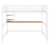 Full Metal Loft Bed with Desk and Shelve, White - 3 of 4