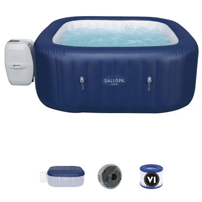 Bestway SaluSpa Portable Inflatable Round Outdoor Hot Tub Spa with Air Jets, Cover, Pump, & Integrated Filter