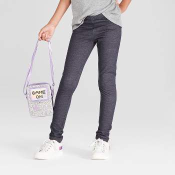 Girls' Mid-rise Soft Knit Jeggings - Cat & Jack™ Medium Wash Xs : Target