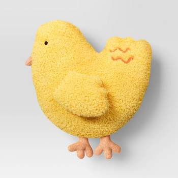 Shaped Chicken Easter Throw Pillow Yellow - Room Essentials™