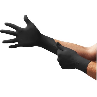 Ansell Black Dragon Black Powder-Free Latex Exam Gloves Size Large 100/Box (BD-1003) BD-1003-PF-L