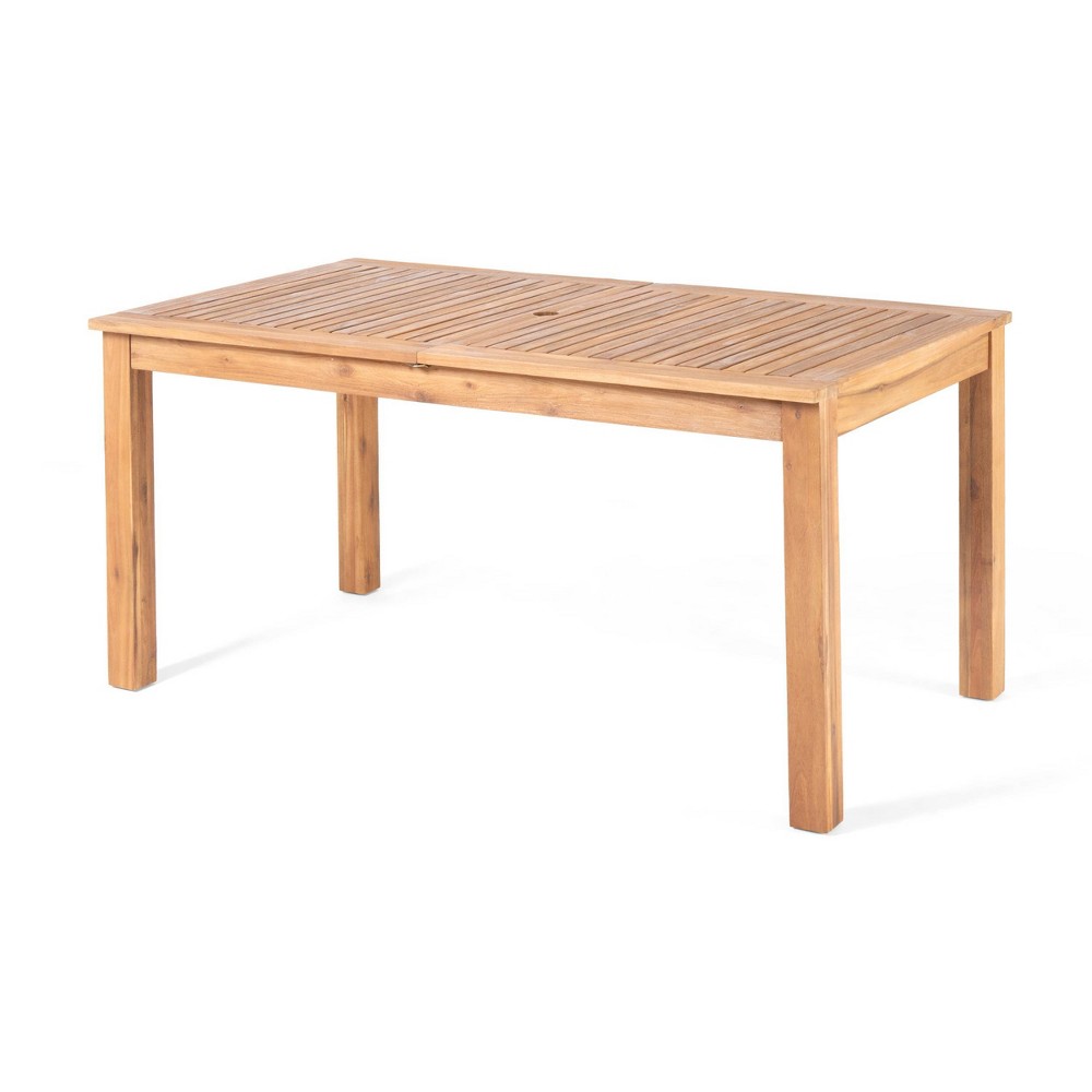 Photos - Garden Furniture Nestor Acacia Wood Rectangle Expandable Dining Table - Natural - Christoph