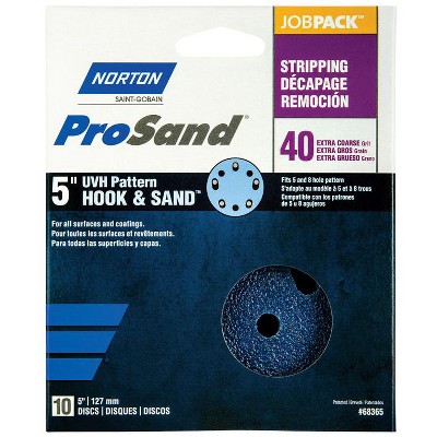 Norton ProSand 5 in. Zirconia Alumina Hook and Loop H831 Sanding Disc 40 Grit Extra Coarse 10 pk