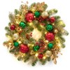 16" Pre-Lit Christmas Wreath with 30 LED Battery Lights, Snow Flocked, for Front Door, Fireplace, Wall, Window, or Outdoor Holiday Decor - 3 of 4