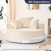 Mjkone Corduroy 360-degree Swivel Armchair, Deepseat Accent Barrel Round Sofa Chair with Pillows,Upholstered Moden Reading Chair - 2 of 4