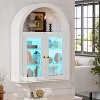 PAKASEPT 27.6"W Wood Bathroom Arched Wall Cabinet, Over The Toilet Storage Cabinet, Wall Mounted Cabinet with Tempered Glass Door & Adjustable Shelves - 2 of 4