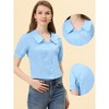 Allegra K Women's Doll Collar Cotton Casual Work Blouse - 2 of 4