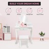 Kids Vanity Set with Mirror and Stool Wooden Makeup Table for Girls Ages 4 to 9 Kids Vanities Dress Up Playset for Bedroom and Playroom Furniture - 4 of 4
