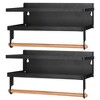 NewHome "2Pcs Magnetic Spice Racks for Refrigerator with Paper Towel Holder Hooks – Space-Saving Organizer" Black - 4 of 4