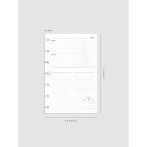 2026 Horizontal Weekly Planner Insert | Sunday Start | Cloth & Paper - 1 of 4