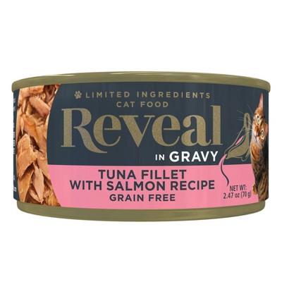 Reveal Pet Food Tuna Fillet with Salmon in Gravy Wet Cat Food - 2.47oz