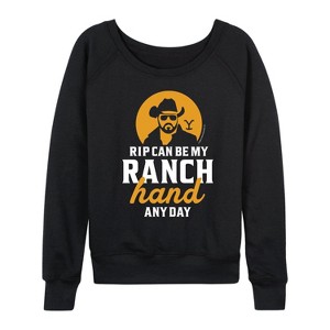 Women's - Yellowstone - Rip Ranch Hand Any Day Lightweight French Terry Wide Neck Long Sleeve Shirt - 1 of 4