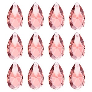 Unique Bargains Crystal Pendant DIY Lamp Arts Crafts Decorative Teardrop Beads 1.1" 12 Pcs - 1 of 4