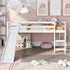 NicBex Twin Size Loft Bed with Ladder and Slide,Loft Bed Frame with Guardrails,Bed Frame for Kids,Box Spring Not Required - 2 of 4