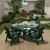 WestinTrends 5 Piece Outdoor Patio Dining Square Table and Shell Back Armchair Set - 2 of 2